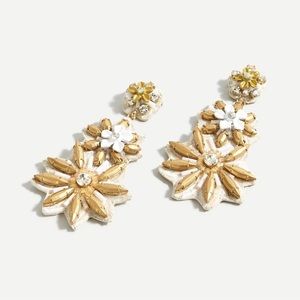 J crew golden blossom statement earrings